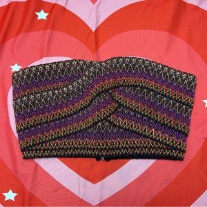 colorful woven crop top / bustier